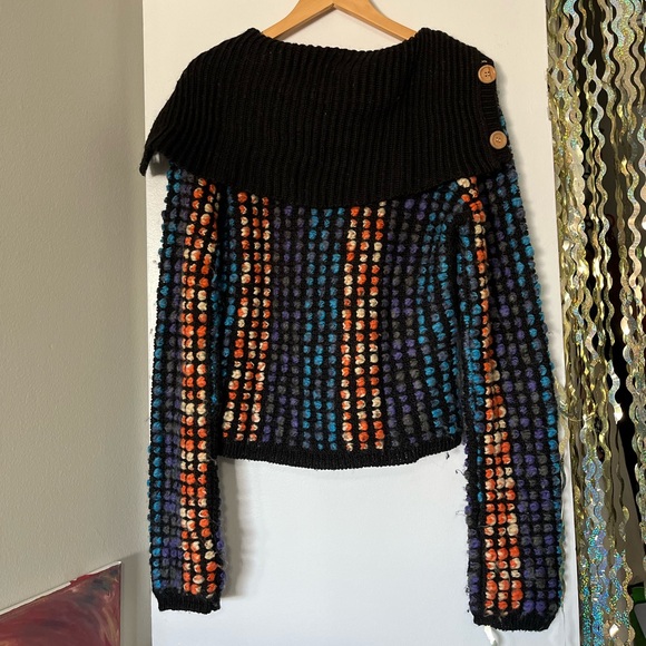 Nümph Multicoloured wool crochet jumper with buttons super unique - Picture 3 of 8